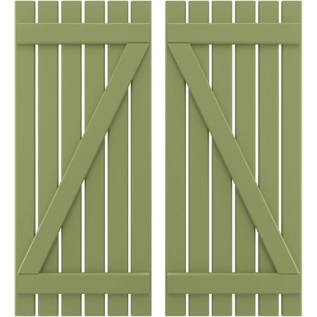 Americraft 6-Board (2 Batten) Wood Spaced Board-n-Batten Shutters W/ Z-Bar, ARW102SB623X83MGH